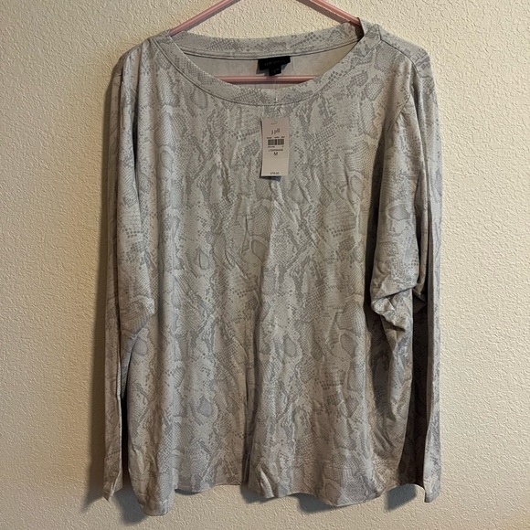 Nwt J. Jill Snakeskin Long Sleeve Shirt Size Medium - Picture 1 of 8